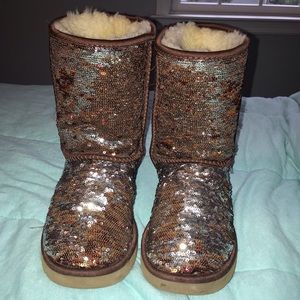 Sequined Ugg Boots Barely Worn!!